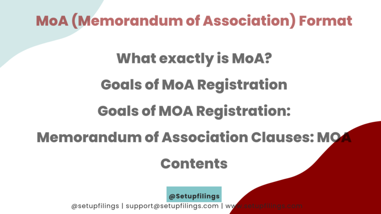 MOA (Memorandum of Association) Format - Setupfilings