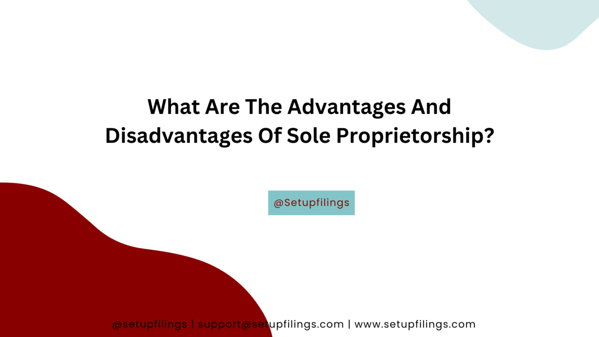 Advantages & Disadvantages Proprietorship SetupFiling