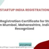 DPIIT Registration Certificate for Startup India in Mumbai, Maharashtra, India to be recognized